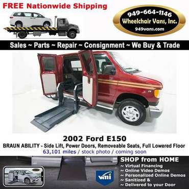 2002 Ford E150 Wheelchair Van BraunAbility - Power Fold Out Ramp Si... for sale in LAGUNA HILLS, UT
