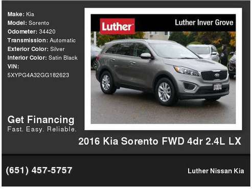 2016 Kia Sorento FWD 4dr 2.4L LX for sale in Inver Grove Heights, MN