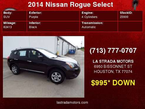 2014 Nissan Rogue Select AWD 4dr S 100% IN-HOUSE FINANCING - BUY HERE for sale in Houston, TX
