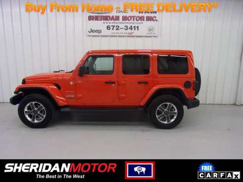 2020 Jeep Wrangler Unlimited Sahara Orange - AL116139 **WE DELIVER... for sale in Sheridan, MT