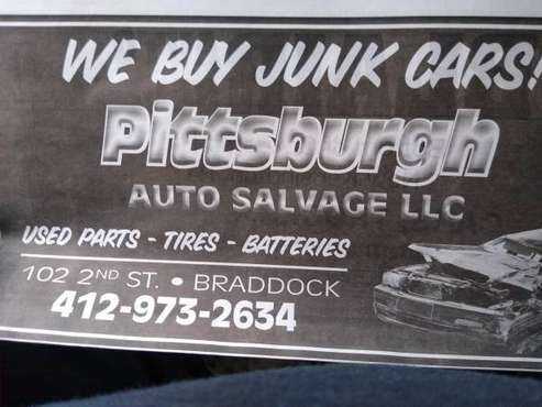 Cash for junk cars most cash pays for sale in Braddock, PA