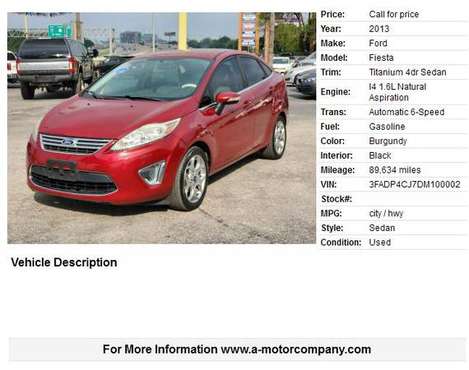 2013 Ford Fiesta Titanium - - by dealer - vehicle for sale in San Antonio, TX