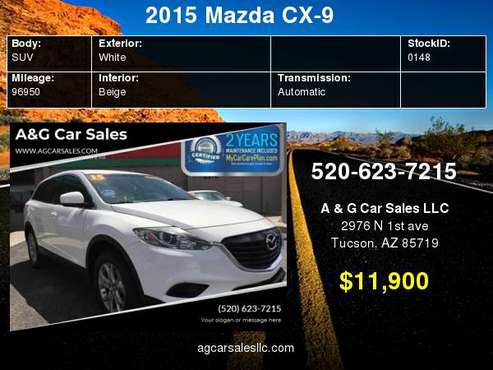2015 Mazda CX-9 Sport 4dr SUV for sale in Tucson, AZ