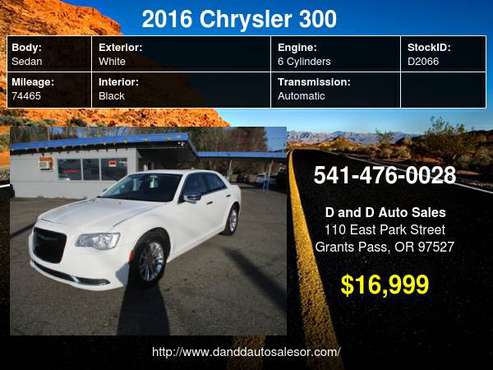 2016 Chrysler 300 4dr Sdn 300C RWD D AND D AUTO - - by for sale in Grants Pass, OR