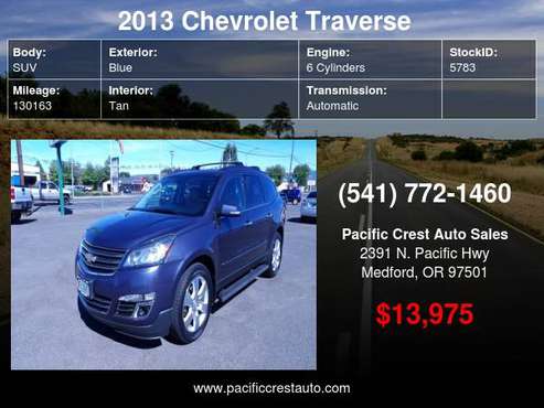 2013 Chevrolet Traverse AWD 4dr LTZ - cars & trucks - by dealer -... for sale in Medford, OR