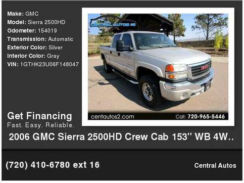 2006 GMC Sierra 2500HD Crew Cab 153" WB 4WD SLT - cars & trucks - by... for sale in Pueblo, CO