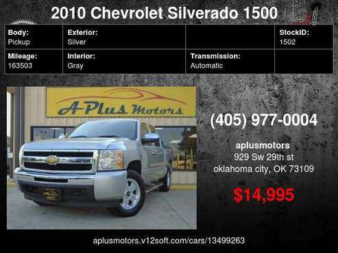 2010 Chevrolet Silverado 1500 LT 4x2 4dr Crew Cab 5.8 ft. SB - cars... for sale in Oklahoma City, OK