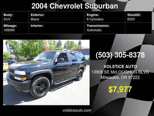 2004 Chevrolet Suburban 4dr 1500 4x4 LT BLACK 1 OWNER STRAIGHT ! for sale in Milwaukie, OR