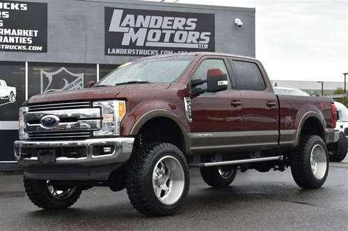 2017 FORD F350 LARIAT LIFTED 4X4 CREW CAB DIESEL TWIN PANEL ROOF LO... for sale in Gresham, OR