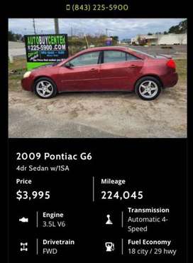Pontiac G6 - - by dealer - vehicle automotive sale for sale in Charleston Afb, SC
