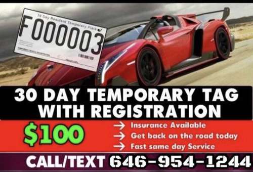 Temporary tags - - by dealer - vehicle automotive sale for sale in NEW YORK, NY