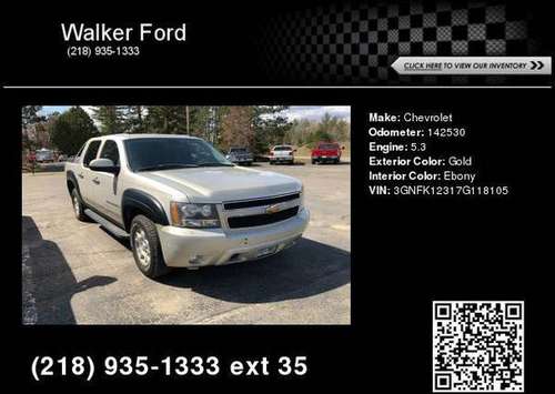 2007 Chevrolet Chevy Avalanche LT 1500 - cars & trucks - by dealer -... for sale in Walker, MN