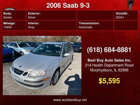 2006 Saab 9-3 2.0T 4dr Sedan Call for Steve or Dean - cars & trucks... for sale in Murphysboro, IL