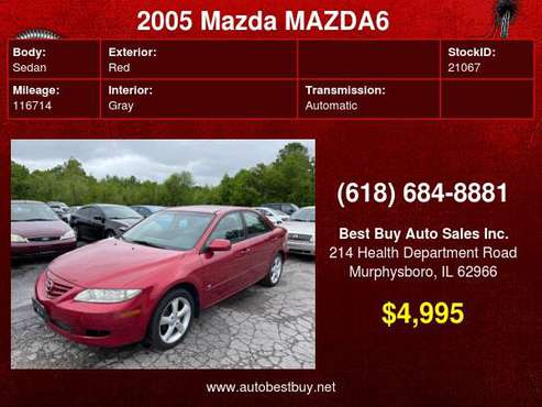 2005 Mazda MAZDA6 s Grand Touring 4dr Sports Sedan Call for Steve or for sale in Murphysboro, IL