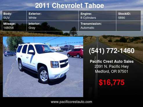 2011 Chevrolet Tahoe 4WD 1500 LT - - by dealer for sale in Medford, OR