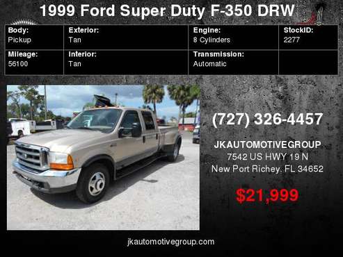 1999 Ford Super Duty F-350 Lariat Crew Cab Dually 7.3 Diesel ***Only... for sale in New Port Richey, GA