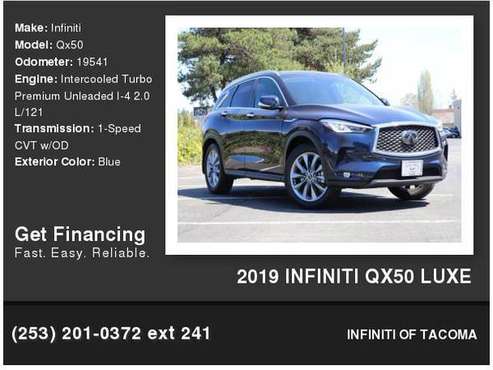2019 Infiniti Qx50 Luxe - - by dealer - vehicle for sale in Fife, WA