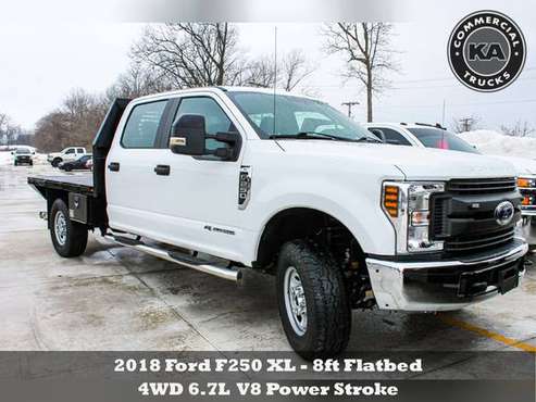 2018 Ford F250 XL - 8ft Flatbed - 4WD 6 7L V8 Power Stroke (C21098) for sale in Dassel, MN