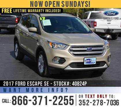 *** 2017 Ford Escape SE *** Ecoboost -SIRIUS - Cruise Control - cars... for sale in Alachua, GA