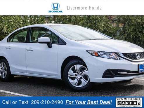 2015 Honda Civic LX sedan Taffeta White - cars & trucks - by dealer... for sale in Livermore, CA