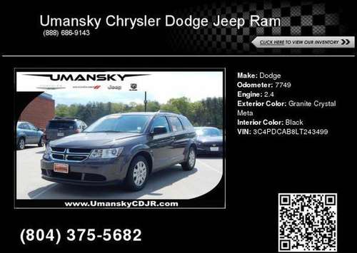2020 Dodge SE Umansky Precision Pricing Call for your LOWEST for sale in Charlotesville, VA