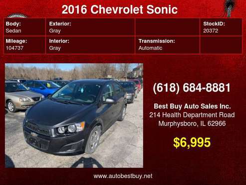 2016 Chevrolet Sonic LS Auto 4dr Sedan Call for Steve or Dean - cars for sale in Murphysboro, IL