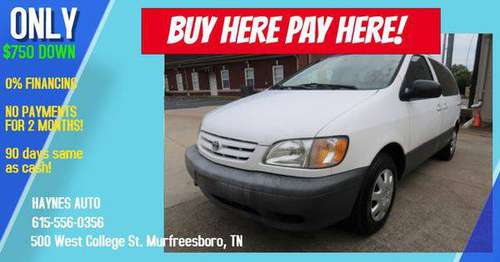 2002 Toyota Sienna LE Minivan BUY HERE PAY HERE! HABLAMOS ESPANOL! for sale in Murfreesboro, TN
