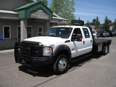 2011 ford f550 f-550 diesel crew cab 11.5' flatbed 4x4 for sale in Forest Lake, MN