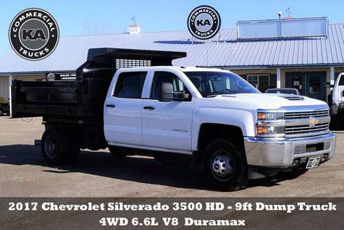 2017 Chevrolet 3500 HD - 9ft Dump Truck - 4WD 6 6L V8 Duramax for sale in Dassel, MN