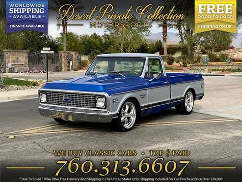 1972 Chevrolet c10 Short Bed FULLY RESTORED 454 Pickup is clean for sale in Palm Desert , CA