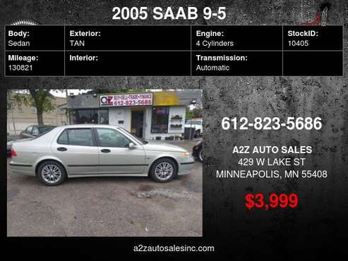 2005 SAAB 9-5 ARC GUARANTEED FINANCING - cars & trucks - by dealer -... for sale in Minneapolis, MN