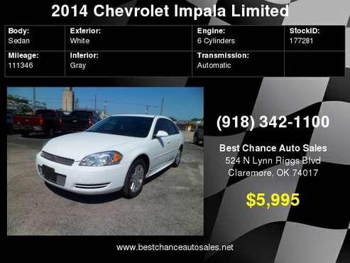 2014 Chevrolet Impala Limited LT for sale in Claremore, OK