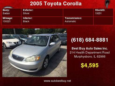 2005 Toyota Corolla LE 4dr Sedan Call for Steve or Dean for sale in Murphysboro, IL