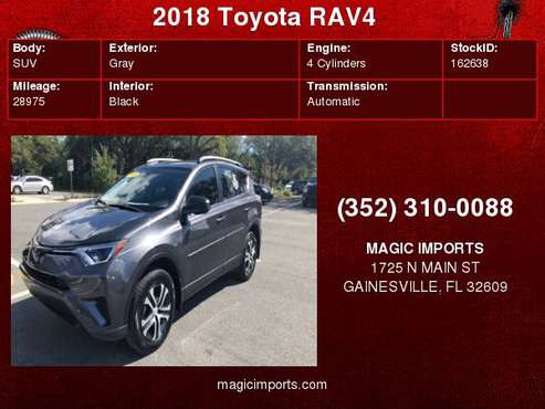 2018 Toyota RAV4 LE FWD for sale in Gainesville, FL