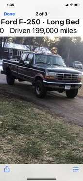 1996 Ford F250 long bed - cars & trucks - by owner - vehicle... for sale in Chippewa Falls, WI