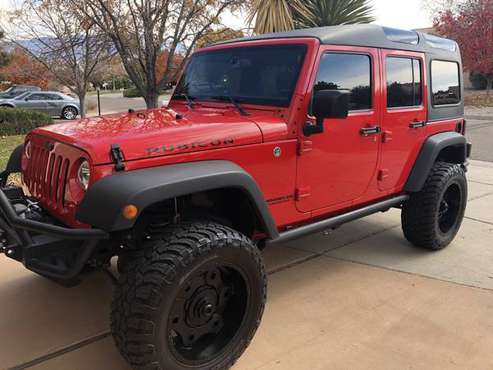 2016 Jeep Wrangler Rubicon Unlimited (49,000k miles/RED) - cars &... for sale in Albuquerque, NM