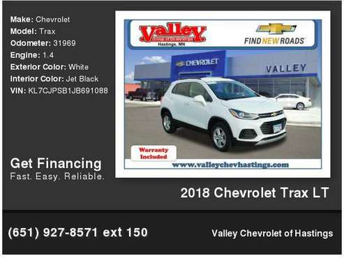 2018 Chevrolet Chevy Trax LT - cars & trucks - by dealer - vehicle... for sale in Hastings, MN