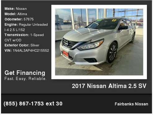 2017 Nissan Altima 2.5 Sv - cars & trucks - by dealer - vehicle... for sale in Fairbanks, AK