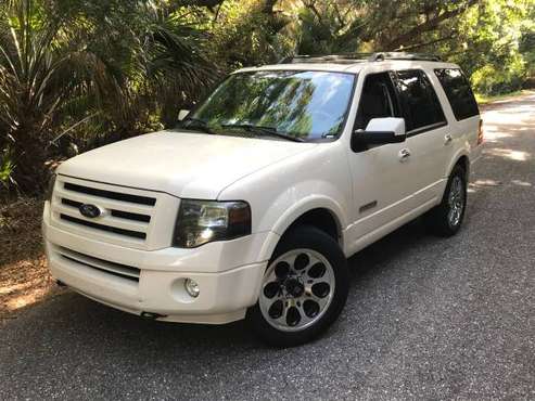 2007 FORD EXPEDITION 4WD LIMITED 8 passgr dvd white - cars & for sale in Nokomis, FL