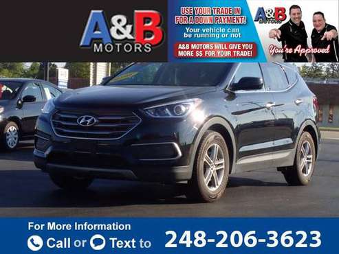 2018 Hyundai Santa Fe 2.4L suv Black for sale in Waterford Township, MI