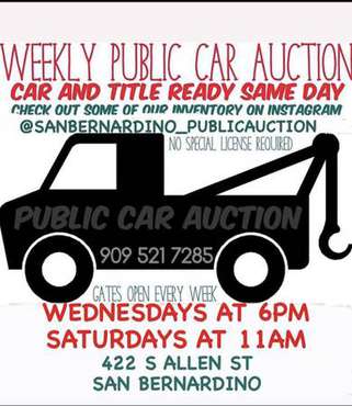The Best Public Auction Saturday 11am 422 S Allen st San Bernardino... for sale in San Bernardino, CA