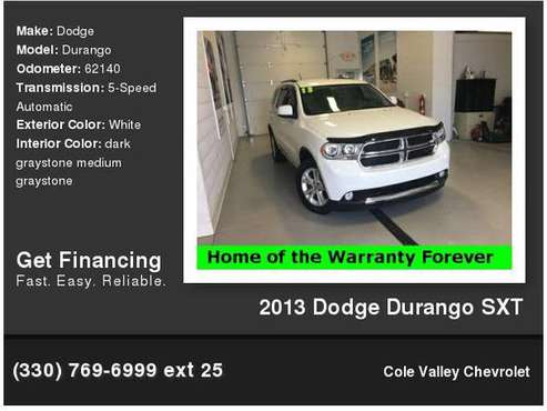 2013 Dodge Durango SXT - - by dealer - vehicle for sale in Newton Falls, OH