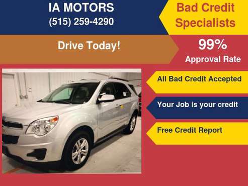 2014 CHEVROLET EQUINOX LT *FR $499 DOWN GUARANTEED FINANCE AWD... for sale in Des Moines, IA