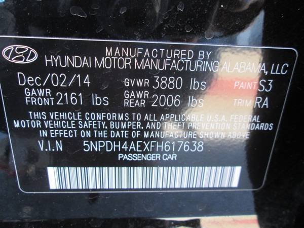 2015 Hyundai Elantra SE sedan Phantom Black - cars & trucks - by... for sale in Fayetteville, AR – photo 15