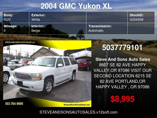 2004 GMC Yukon XL Denali AWD 4dr SUV - - by dealer for sale in Happy valley, OR – photo 22