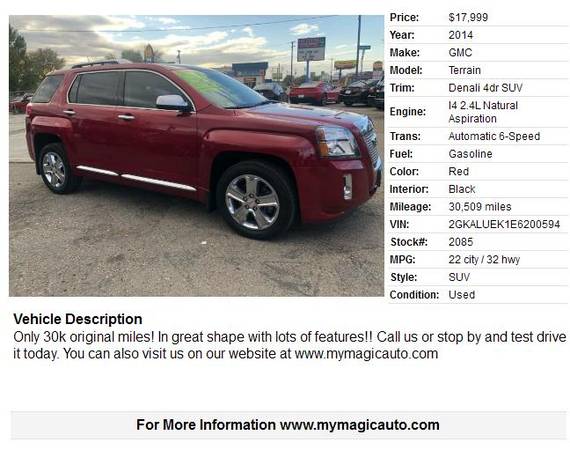 Entertainment System!!..2014 GMC Terrain Denali...Navigation!! -... for sale in Nampa, ID – photo 2