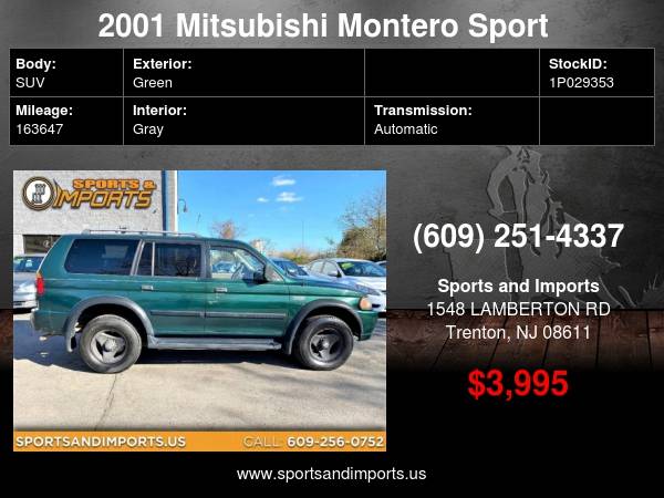 2001 Mitsubishi Montero Sport 4dr 4WD ES - cars & trucks - by dealer... for sale in Trenton, NJ – photo 2