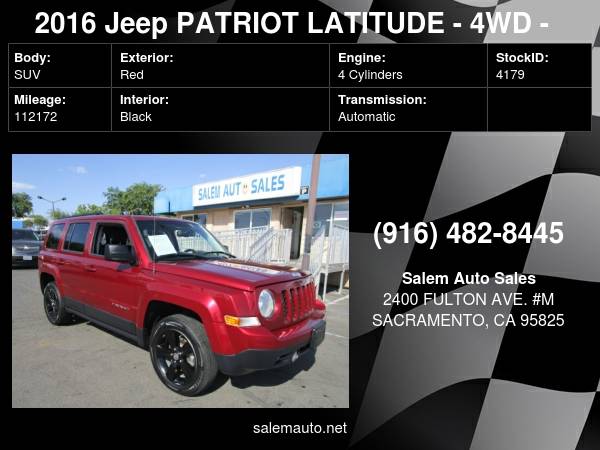 2016 Jeep PATRIOT LATITUDE - 4WD - HEATED SEATS - RECENTLY SMOGGED for sale in Sacramento , CA – photo 18