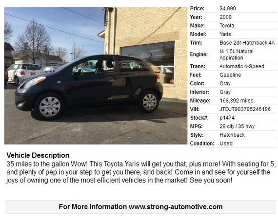 2009 Toyota Yaris Base 2dr Hatchback 4A - cars & trucks - by dealer... for sale in Watertown, WI – photo 12