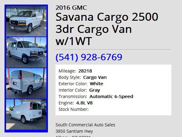 2016 GMC Savana Cargo 2500 - - by dealer - vehicle for sale in Albany, OR – photo 8